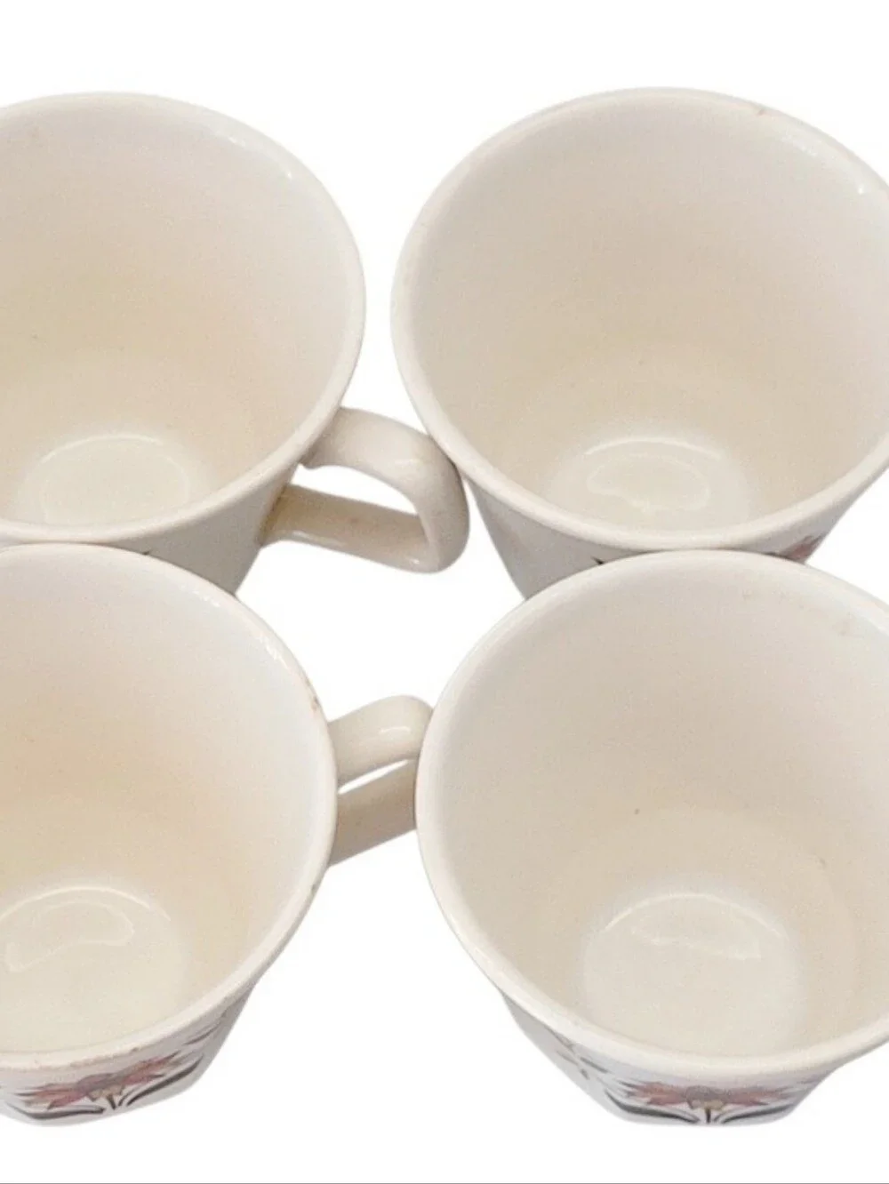 (Lot Of 5) Homer Laughlin Bayberry Floral Ironstone Pieces Sugar Bowl/Lid / Cups